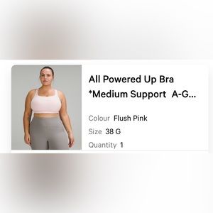 Lululemon All Powered up Sports Bra 38G
